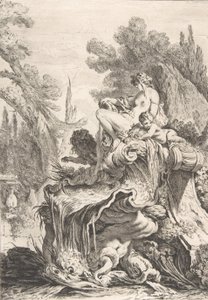 The Seated Nymph En fontän med en najad på ett snäckskal, ca. 1740. av Jean Baptiste Marie Pierre