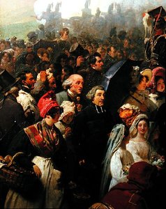Kung Louis-Philippe (1773-1850) besöker det gamla slagfältet i Valmy, 8 juni 1831 (olja på duk) (detalj) av Jean Baptiste Mauzaisse