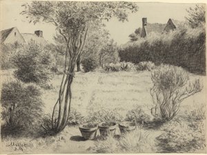 Solbelyst trädgård av Jean Baptiste Millet