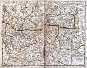 Karta över Österrike (gravyr av Jean Baptiste Nolin