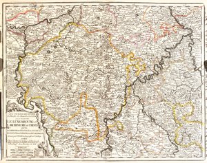Karta över Luxemburg och stiftet Treves (Tyskland) (Gravering av Jean Baptiste Nolin