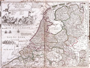 Karta över Nederländerna (gravyr av Jean Baptiste Nolin