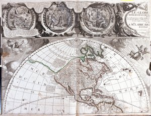 Karta över Nordamerika av Jean Baptiste Nolin