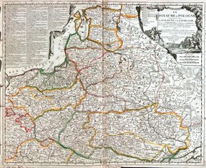 Karta över Polen och Litauen (gravyr av Jean Baptiste Nolin