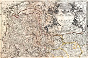 Karta över Savojen och Piemonte (Italien) (Gravering av Jean Baptiste Nolin