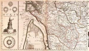 Karta över Aquitaine (Frankrike) (Gravering av Jean Baptiste Nolin