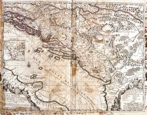 Karta över kungariket Dalmatien (nuvarande Kroatien och Montenegro), vid kusten av Venedigbukten (Adriatiska havet) (gravyr