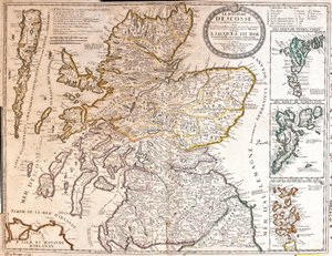 Karta över kungariket Skottland, under James II:s regeringstid av Jean Baptiste Nolin