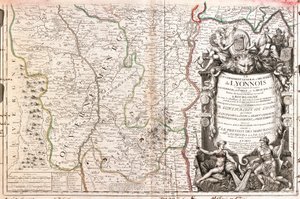 Karta över Lyonnais (Frankrike) (gravyr av Jean Baptiste Nolin