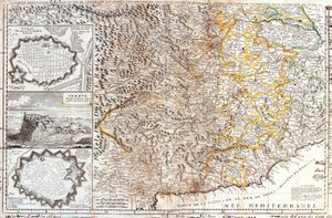 Karta över hertigen av Savojens södra territorium, i Italien (Gravering av Jean Baptiste Nolin