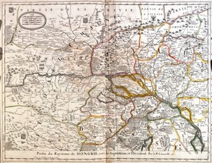 Karta över den nordvästra delen av kungariket Ungern (gravyr av Jean Baptiste Nolin