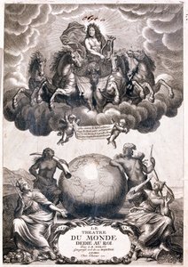 Porträtt av Ludvig XIV, flygande över en jordglob, titelsida (Grass av Jean Baptiste Nolin