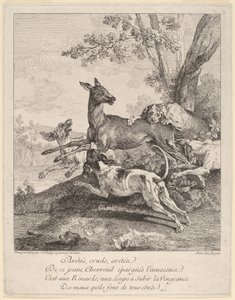 Ett rådjur attackerat av hundar av Jean Baptiste Oudry