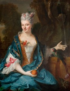 Franska: Dame assise dans un jardin av Jean Baptiste Oudry