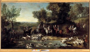 Kung Ludvig XV jagar rådjur i Saint Germains skog 1730 Målning av Jean Baptiste Oudry (1686-1755) 1730 Toulouse, Musee des Augustins av Jean Baptiste Oudry