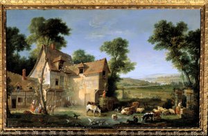 Gårdsmålningen av Jean Baptiste Oudry (1686-1755) 1750 sön. 1,3x2,12m av Jean Baptiste Oudry