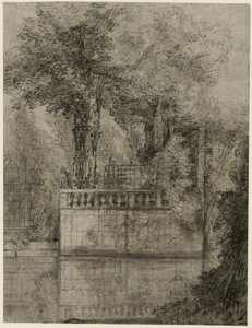 Gitterarbete och reflekterande pool på Arcueil av Jean Baptiste Oudry