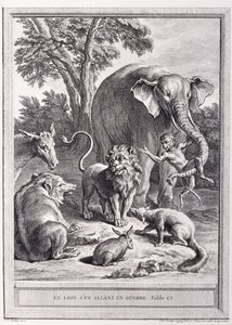 Lejonet som går i krig, ca 1755-1759 av Jean Baptiste Oudry