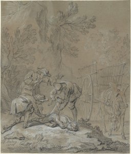 Ragotin bunden av galningens föräldrar av Jean Baptiste Oudry