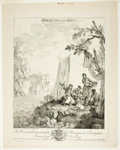 Vy över Dieppes hamn av Jean Baptiste Oudry