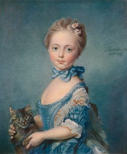 En flicka med en kattunge, 1743, 1902