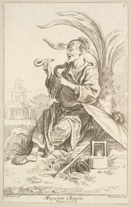 Kinesisk magiker, 1738-45. av Jean Baptiste Perronneau
