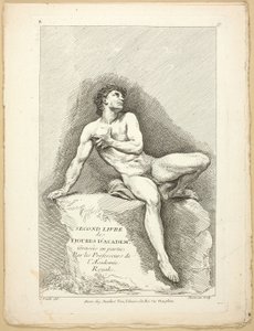 Figur (recto och verso), från andra boken av figurer av akademier graverad delvis av professorerna i Royal Academy av Jean Baptiste Perronneau