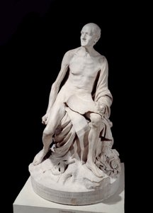 Francois-Marie Arouet dit Voltaire nu (1694-1778) Marmorskulptur av Jean-Baptiste Pigalle (1714-1785) 1776 Sön. 1,5 m Paris, Louvren