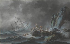 Ett skeppsbrott i en storm, 1782.