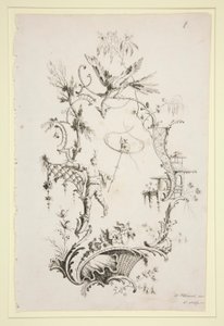 Bok med kinesiska ornament, 6 ark av Jean Baptiste Pillement