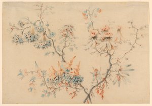 Teckning, blommande grenar, 1775-1800 av Jean Baptiste Pillement