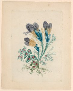Fantastiskt blommotiv från "New Suite of Ideal Flower Notebooks" av Jean Baptiste Pillement