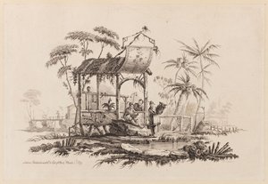 Figurer under en struktur av Jean Baptiste Pillement