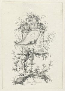 Prydnadskomposition i chinoiserie stil Prydnadsdesigner i chinoiserie-stil för Deuxième Cahier de six Baraques Chinoises (serietitel) av Jean Baptiste Pillement