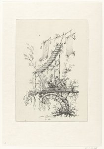 Prydnadskomposition i chinoiserie stil Prydnadsdesigner i chinoiserie-stil för Deuxième Cahier de six Baraques Chinoises (serietitel) av Jean Baptiste Pillement