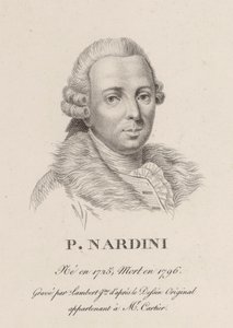 Porträtt av violinisten och kompositören Pietro Nardini 1722-1793. av Jean Baptiste Ponce Lambert