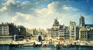 Ett torg på stranden av Seine i Paris av Jean Baptiste Raguenet