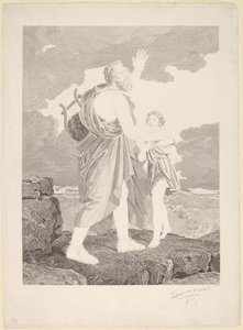 Blind Homer av Jean Baptiste Raphael Urbain Massard, after Baron François Gerard
