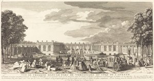 Utsikt över Trianon i parken i Versailles från Cote de l