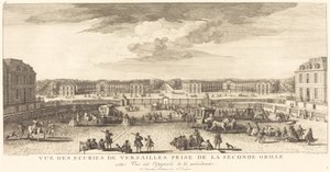 Vy över stallen i Versailles tagen från den andra porten