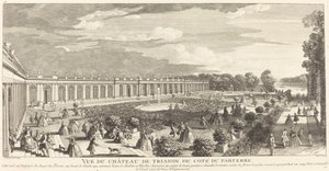Utsikt över Chateau de Trianon från sidan av Parterre av Jean Baptiste Rigaud
