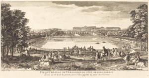 Utsikt över slottet i Versailles från Cote de l
