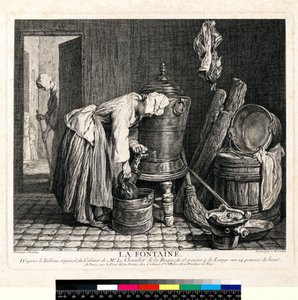La Fontaine, graverad av Charles Nicolas Cochin I (1688-1754) 1739 (etsning och gravyr på vävt papper) av Jean Baptiste Simeon (after) Chardin