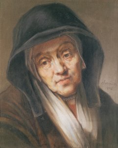 Kopia av ett porträtt av Rembrandt av hans mor, 1776 (pastell på papper)