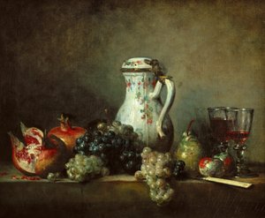 Vindruvor och granatäpplen av Jean-Baptiste Simeon Chardin