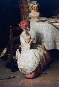 Le Benedicite, ca 1740, detalj (olja på duk) av Jean-Baptiste Simeon Chardin