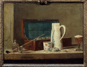 Pipor och vas för att dricka eller röka Målning av Jean Baptiste Simeon Chardin (1699-1779) 1700-tal sön. 0,32 x 0,42 m. Paris. Louvren av Jean Baptiste Simeon Chardin