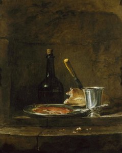Förbereder frukosten, eller Silverbägaren, före 1728.