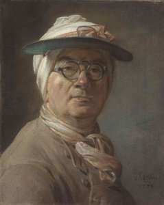 Självporträtt med ögonskugga, 1775. av Jean Baptiste Simeon Chardin