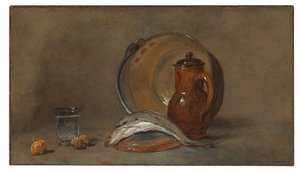Stilleben med fisk och en kopparkruka av Jean Baptiste Simeon Chardin